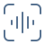 Blue outlined fingerprint icon with corners highlighting its edges, symbolizing voice ID security.