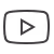 YouTube play button icon in grayscale.