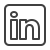 LinkedIn icon in black and white.