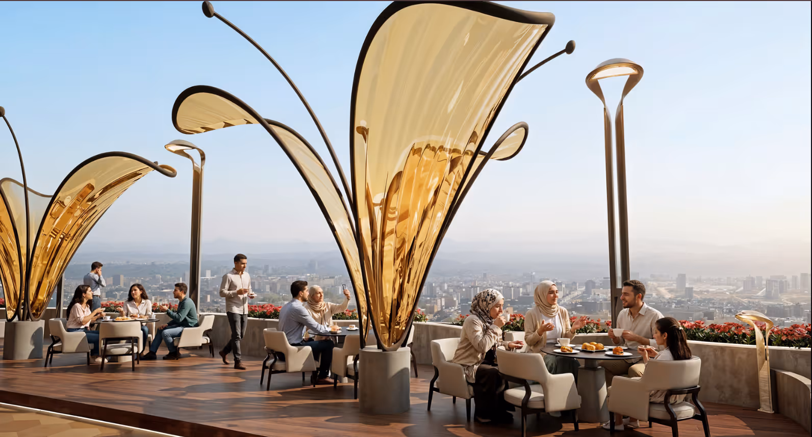 Mountain-top vantage point of the Qassioun Journey project above Damascus
