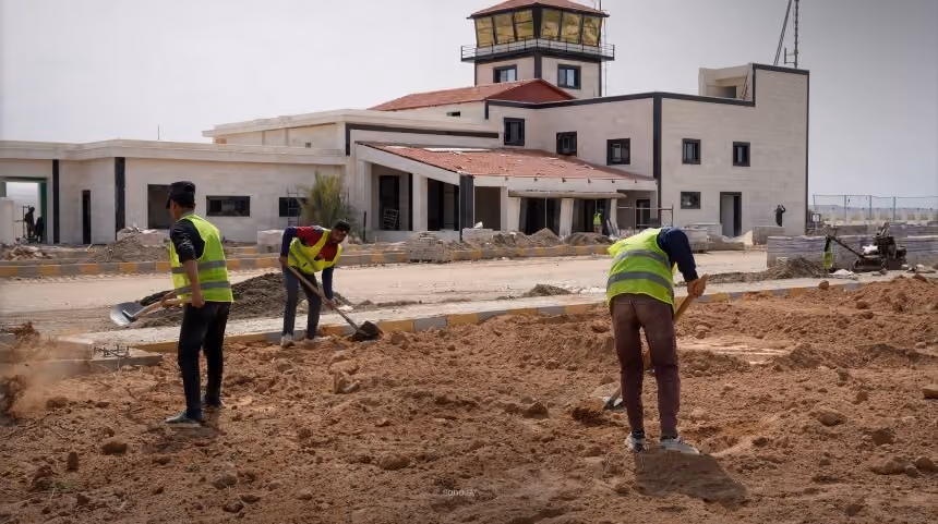 Detail of rail line and track works during the Tartus port rehabilitation project