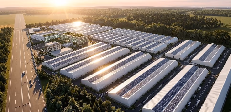 Manufacturing facilities at the model furniture industrial city near Aleppo