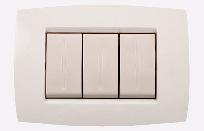 Nour 400W Verona front cover plate 3 module white by Nour Electrical Industries