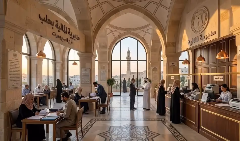 غلاف فرصة استثمارية ترميم القاعة الجنوبية - مديرية مالية حلب | منصة إعمار سوريا