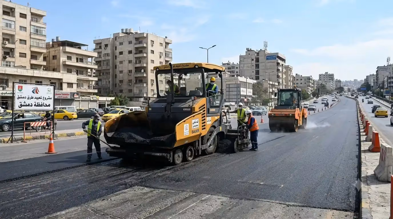 محافظة دمشق تطلق مشروع تعبيد وتزفيت طرقات العاصمة
