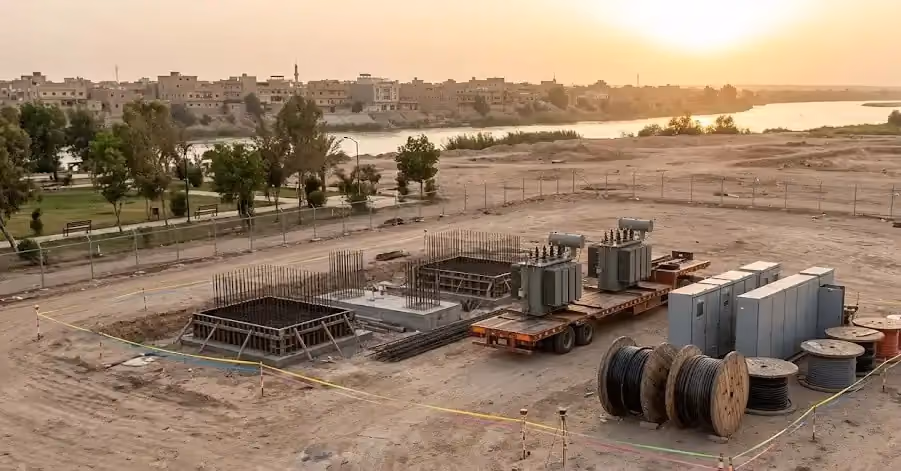 إنشاء محطة محولات مزدوجة في حديقة الكبة بدير الزور