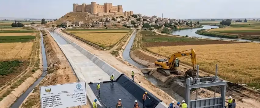 مناقصة تعزيل وتأهيل وصيانة قنوات الري الرئيسية في قلعة المضيق بريف حماة