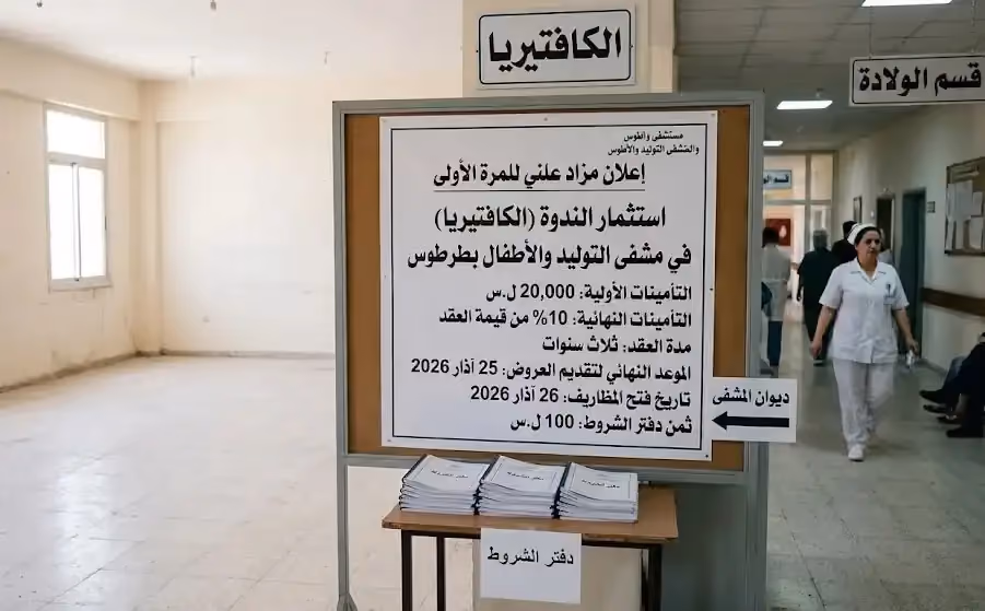 استثمار الكافيتريا (قاعة الندوات) الموجودة في مستشفى الولادة والأطفال في طرطوس