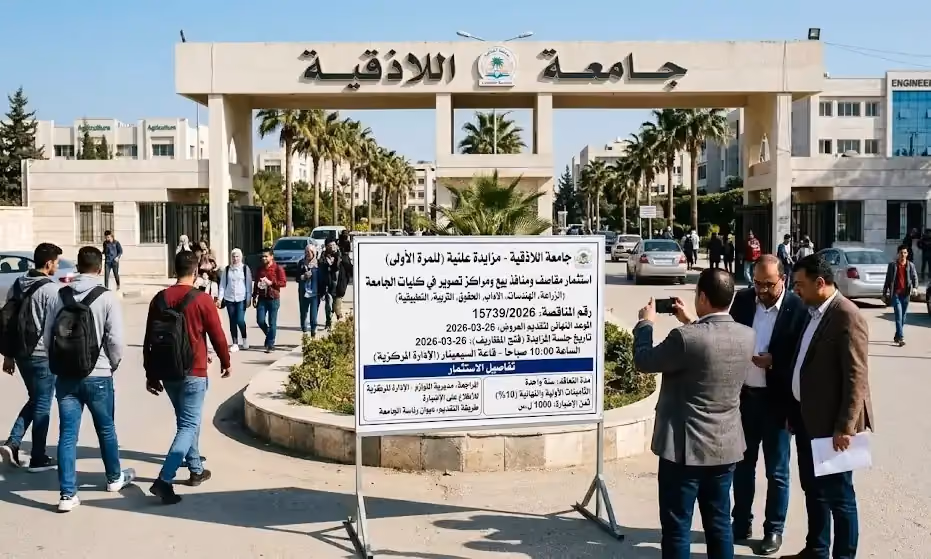 استثمار الكافيتريات ومنافذ البيع في جامعة اللاذقية