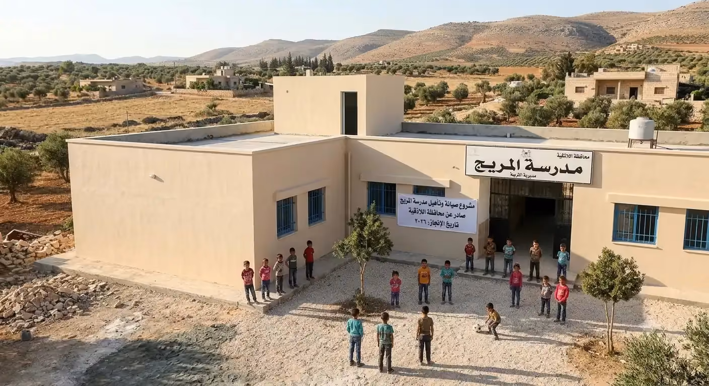 مناقصة تأهيل مدرسة المريج لمحافظة اللاذقية في اللاذقية