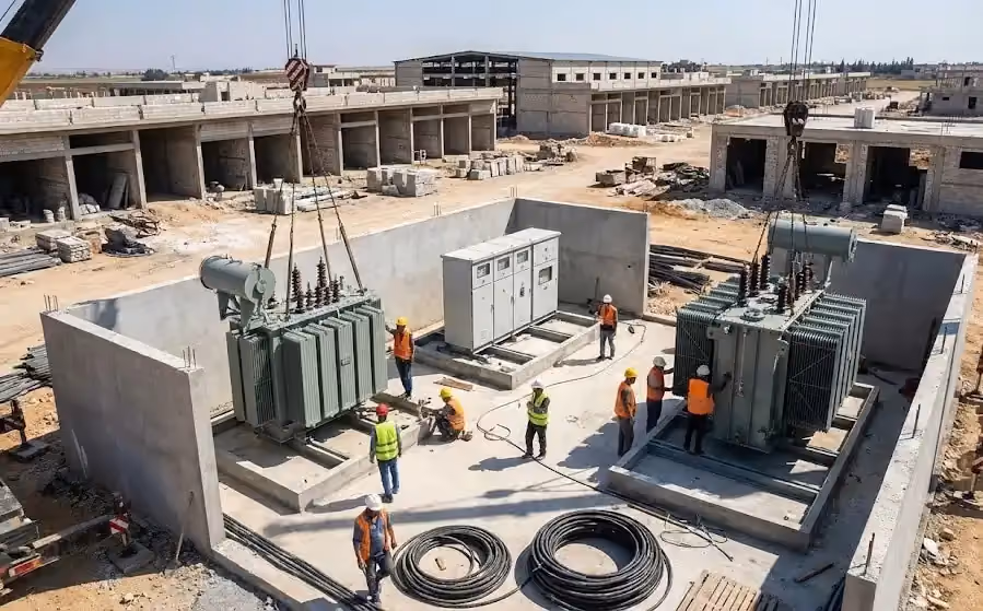 إعادة تأهيل المنطقة الصناعية في دير بعلبة - تجهيز مراكز التحول لأول مرة