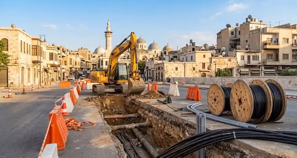 مناقصة أعمال الحفر واستبدال الكابلات الكهربائية للشركة العامة لكهرباء محافظة دمشق