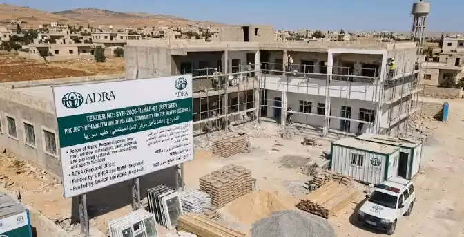 مناقصة تنفيذ أعمال تأهيل لمنظمة أدرا في سوريا