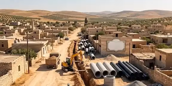 مناقصة تنفيذ مشروع صرف صحي لبلدية أم حارتين في حمص